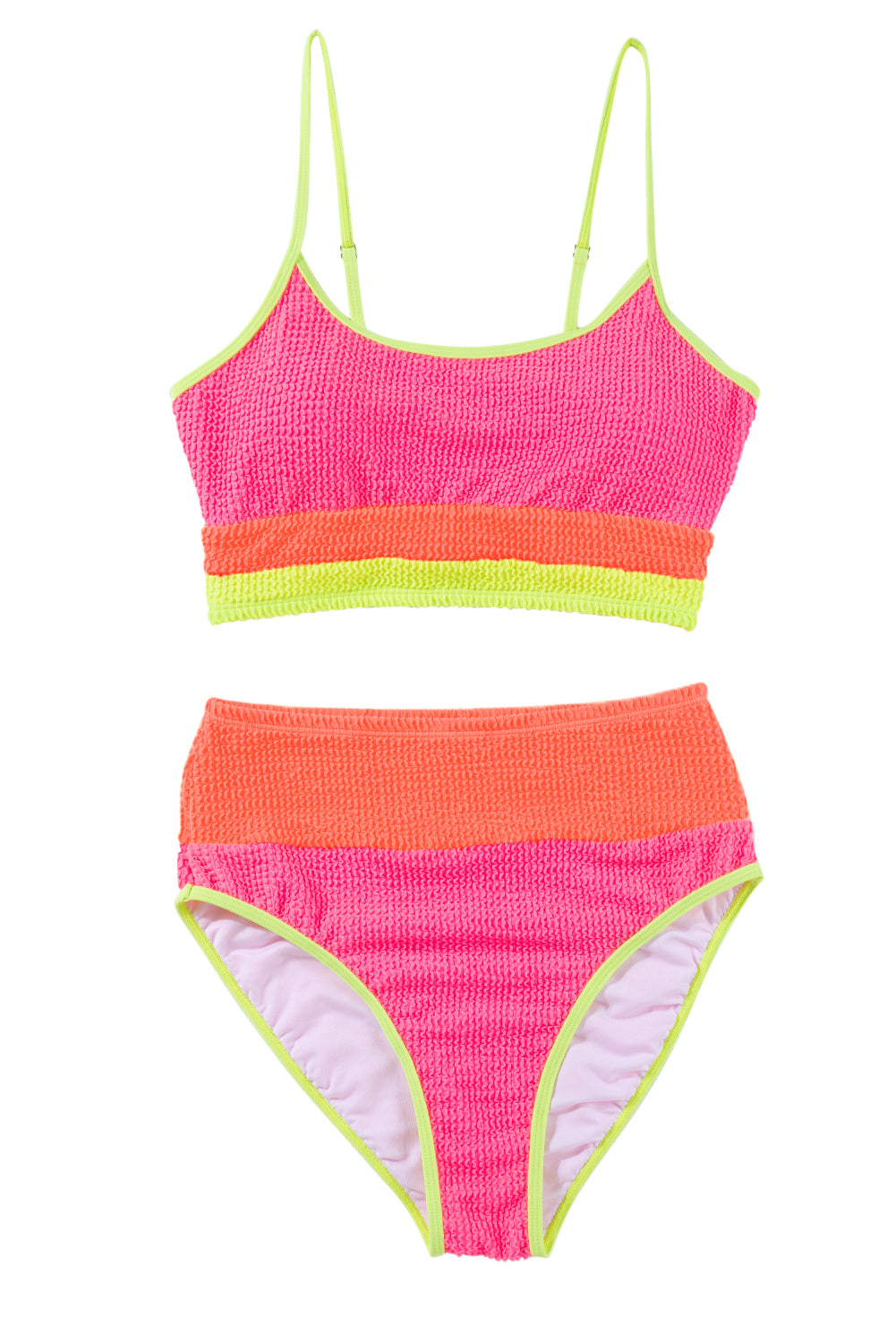 Colour Block High Waisted Sexy Bikini Set | Bonbon