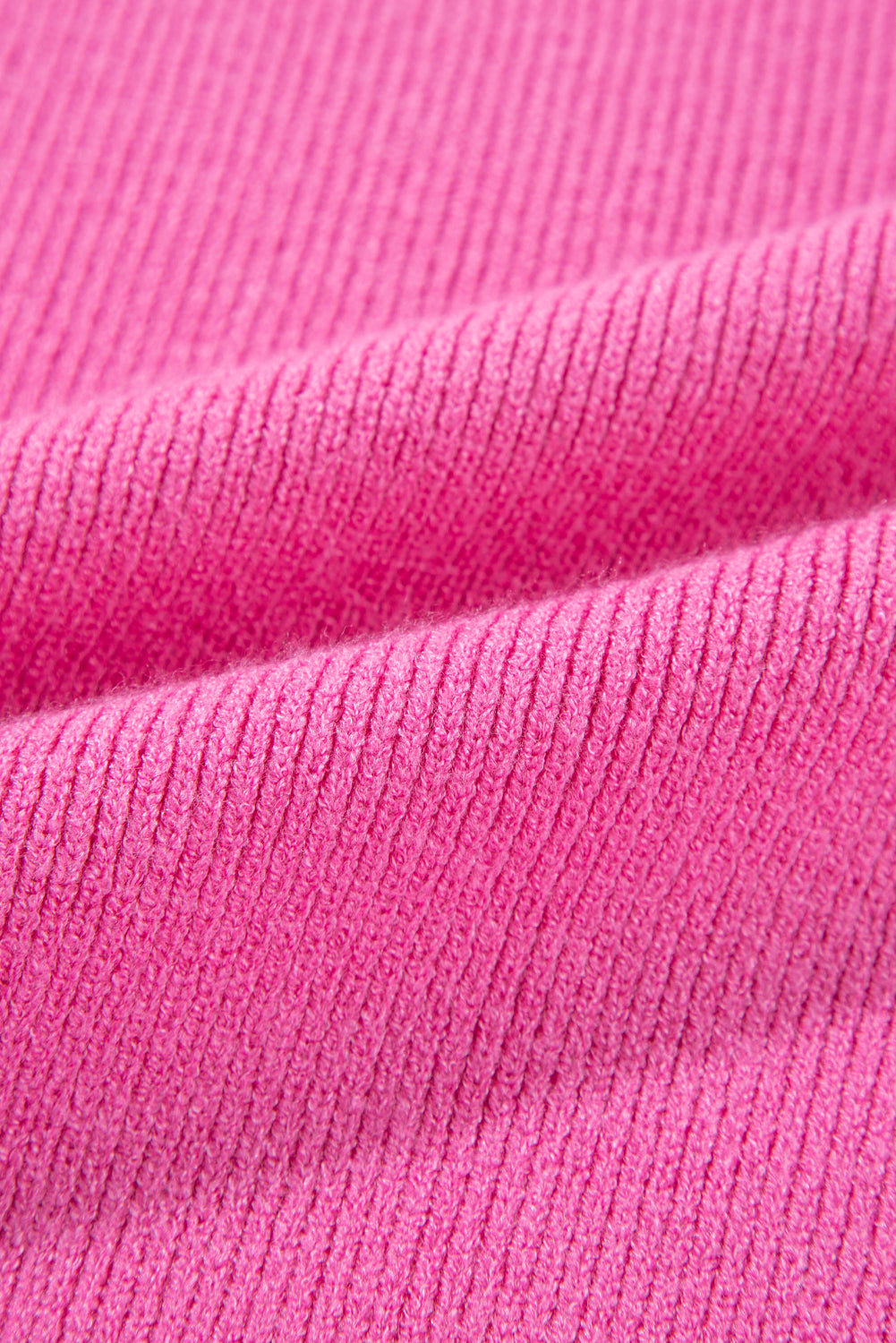 Ribbed Knit Contrast Sleeve Sweater Top | Pink