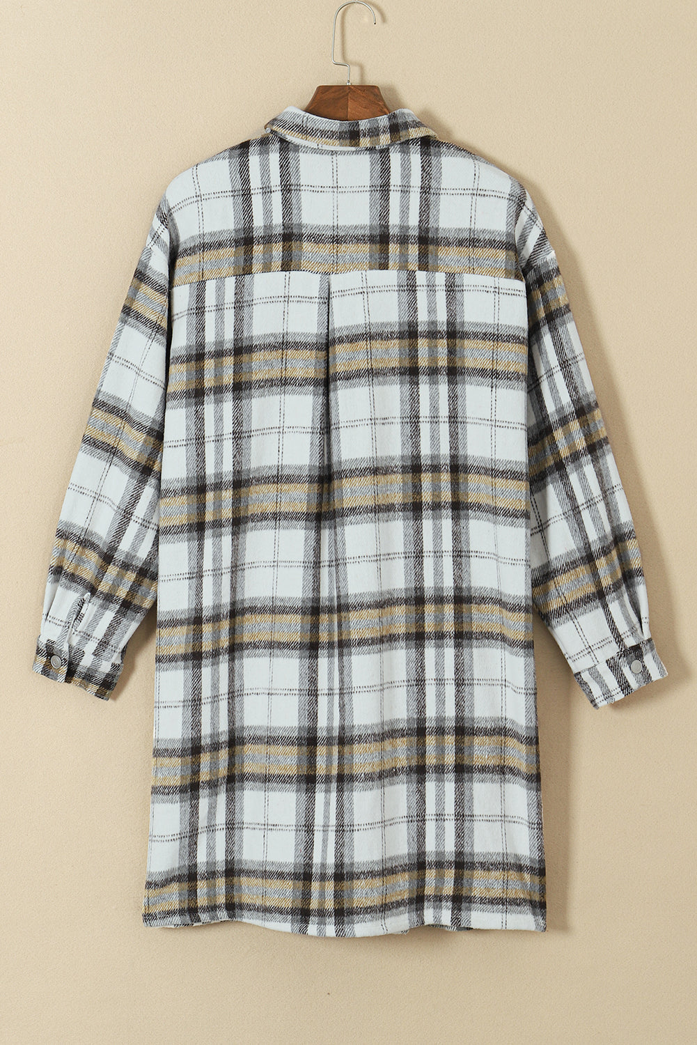 Plus Size Plaid Pocketed Side Slit Shacket | Multicolour