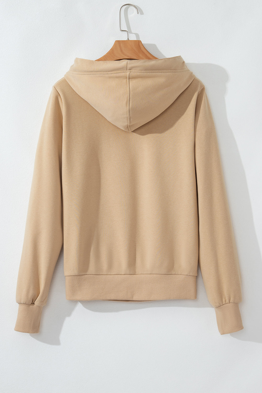 Zipped Pocket Cozy Drawstring Hoodie | Parchment