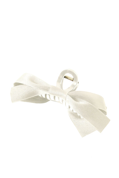 Bow Decor Large Hair Claw Clip | White