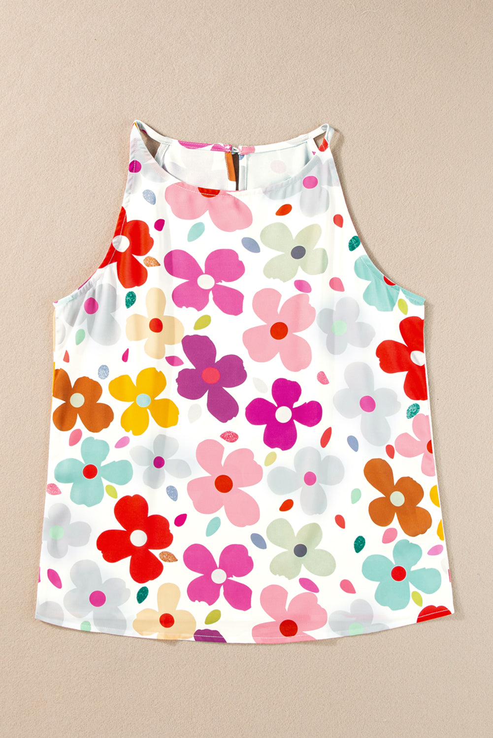 Cute Floral Print Vest | White