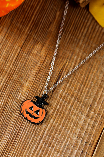 Pumpkin Face Halloween Necklace Earrings Jewelry Set | Carrot