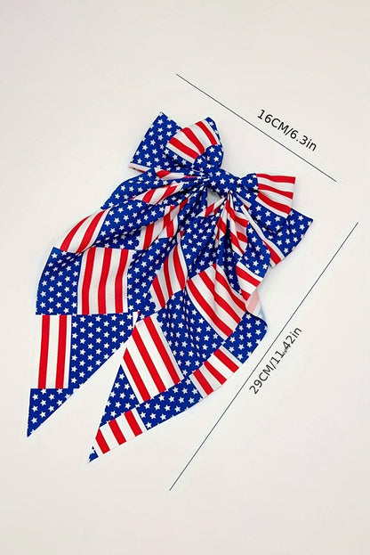 American Flag Large Bow Knot Hair Clip | Dark Blue