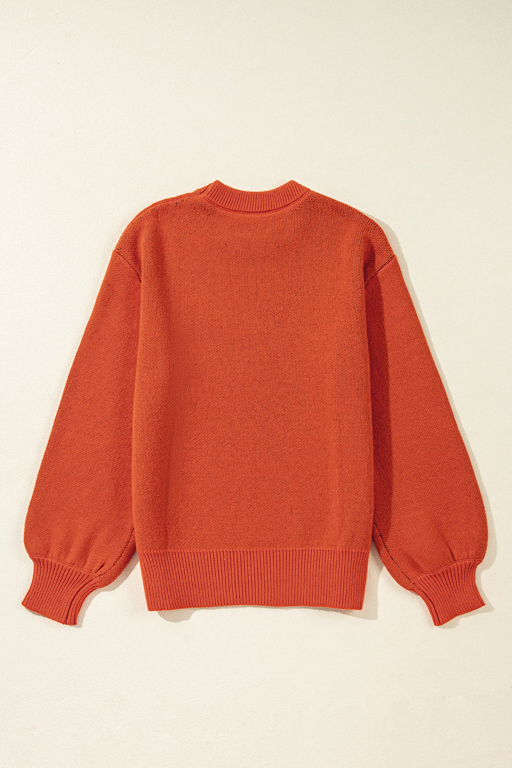 Halloween Pumpkin Face Pattern Drop Shoulder Sweater | Orange