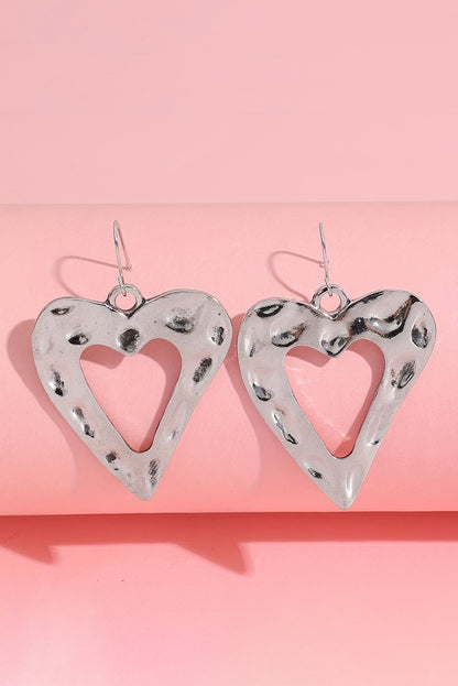 Valentine Hollowed Heart Shape Earrings | White