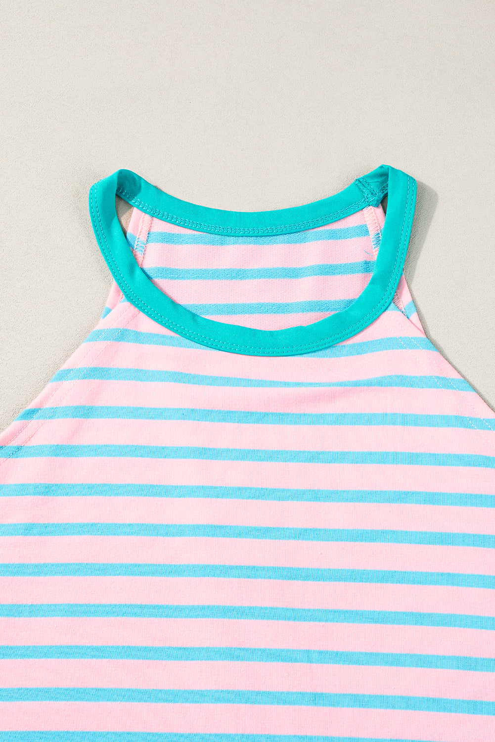 Round Neck Tank Top | Pink Stripe