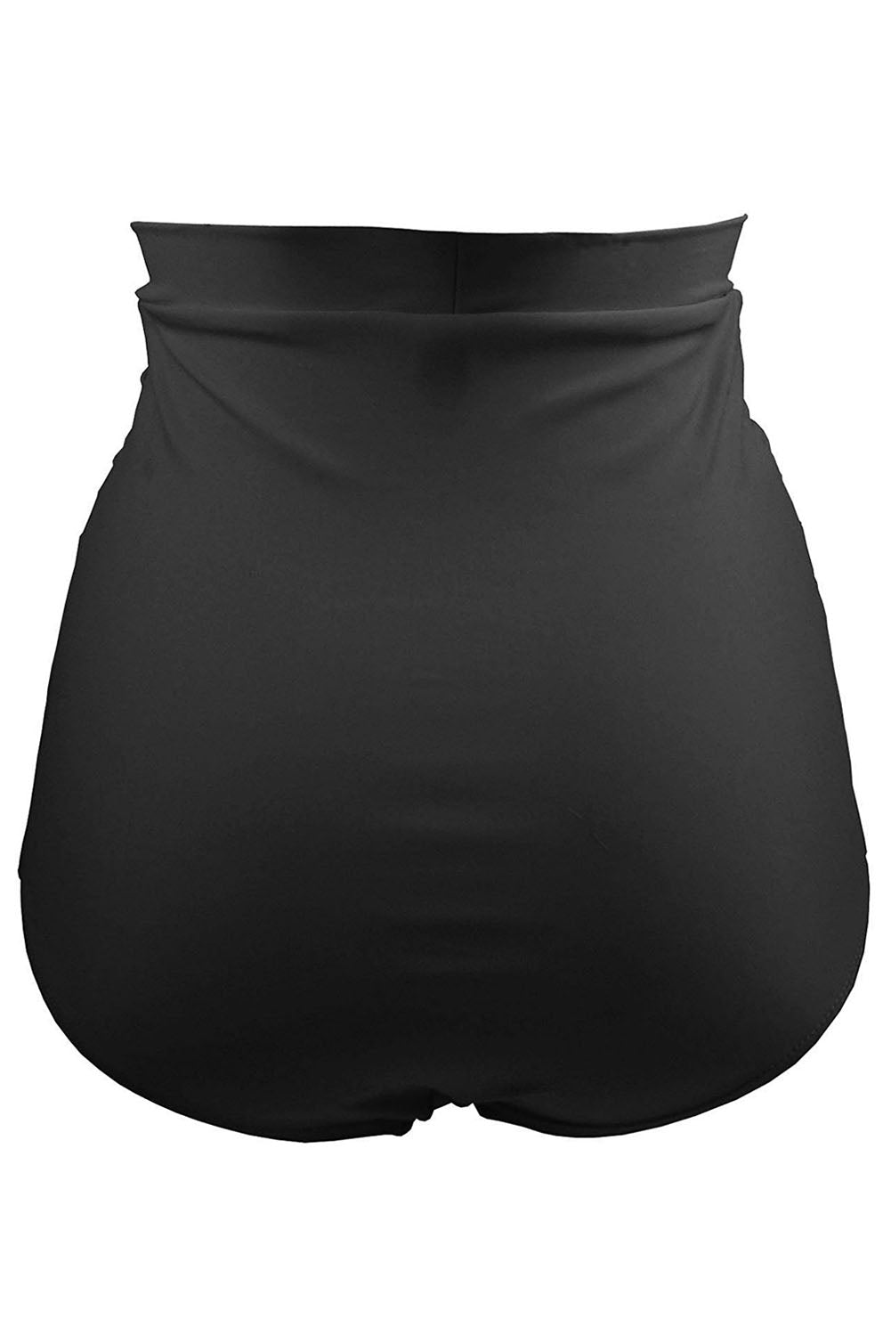 Retro High Waisted Swim Short | Black