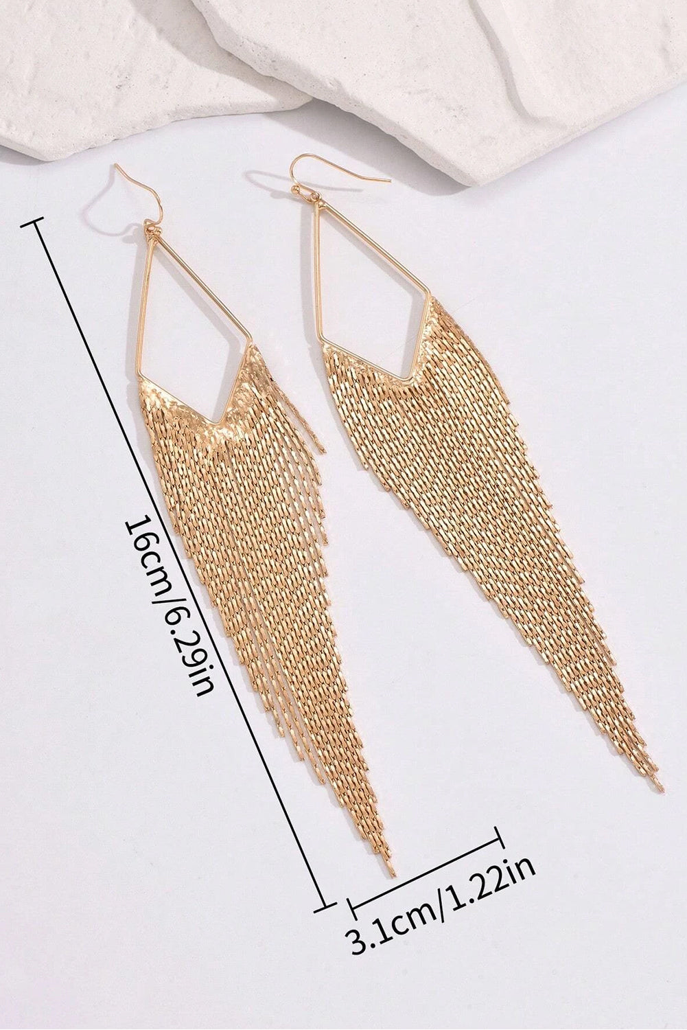 Tassel Long Chain Dangle Earrings | Gold