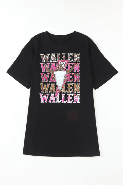 Wallen Cowskull Graphic Oversized Tee | Black