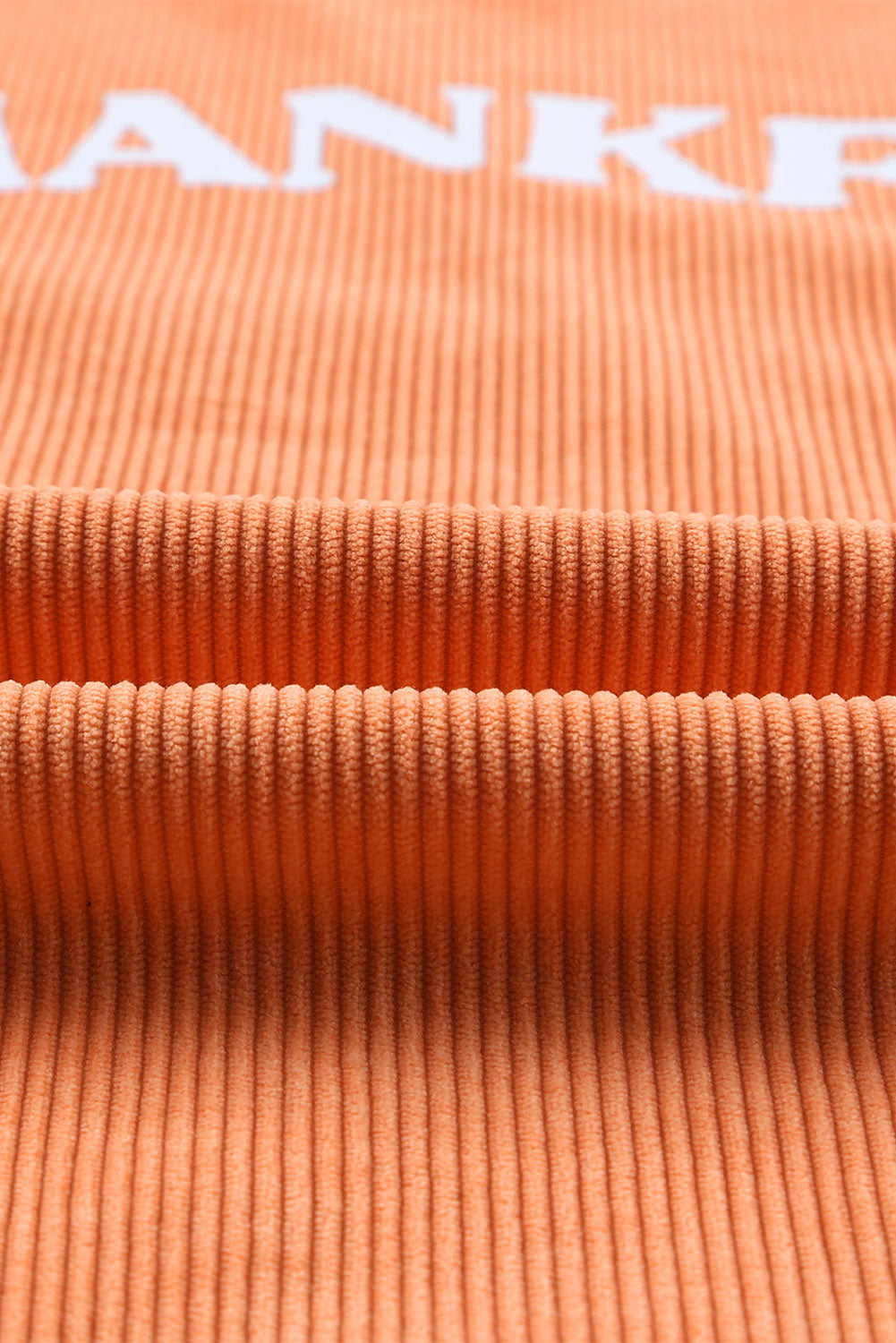 Thankful Ribbed Corduroy Oversized Sweatshirt | Orange