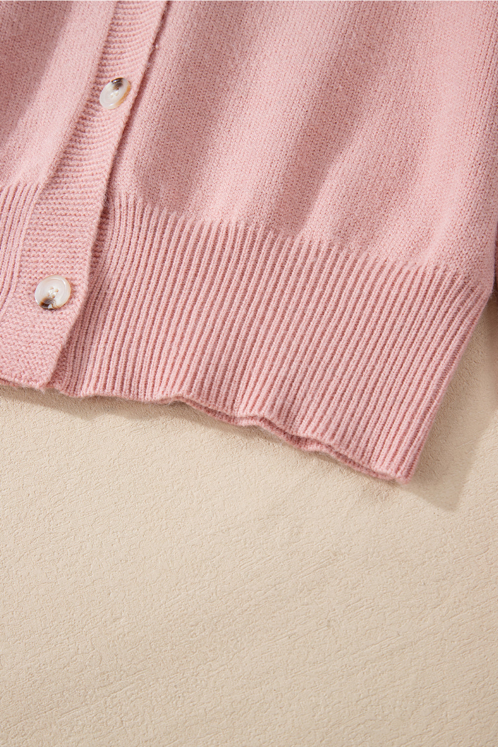 Textured Knit Pearl Beaded Button Up Cardigan | Sepia Rose