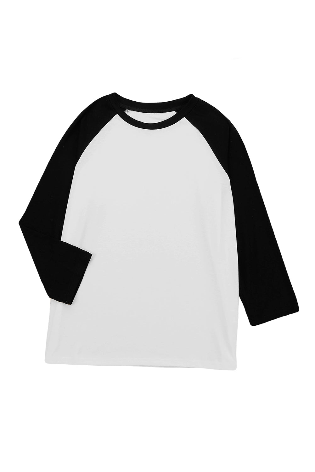 Colour Block Raglan Sleeve Pullover Top | Black