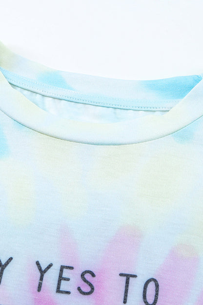 Say Yes To Adventure Tie-Dye Print Tee | White