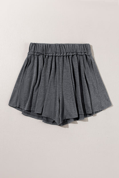 Elastic Waist Culotte Shorts | Gray