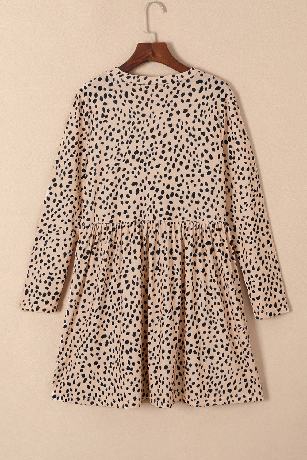 Long Sleeve Babydoll Dress | Leopard