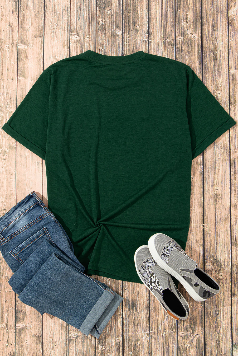 St Patrick Clover Patch Sequin Graphic T-Shirt | Green