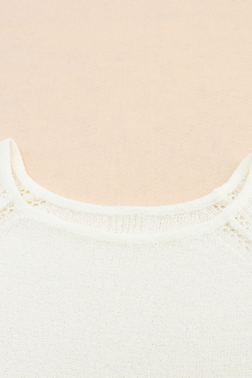 Long Sleeve Cutout Shoulder Relaxed Sweater | White