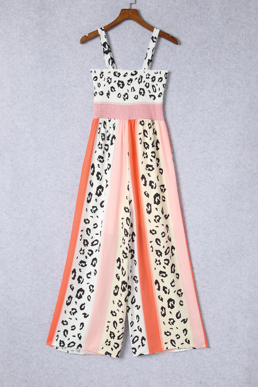 Leopard Colour Block Mix Print Pocketed Jumpsuit | Pink