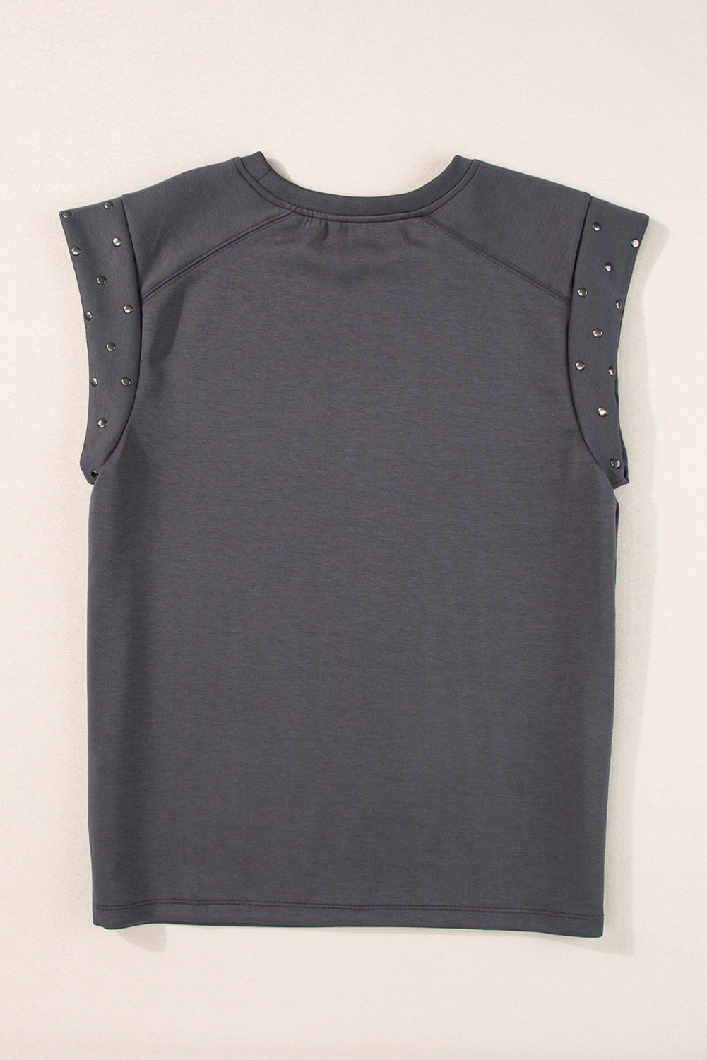 Studded Short Sleeve Top | Dark Grey