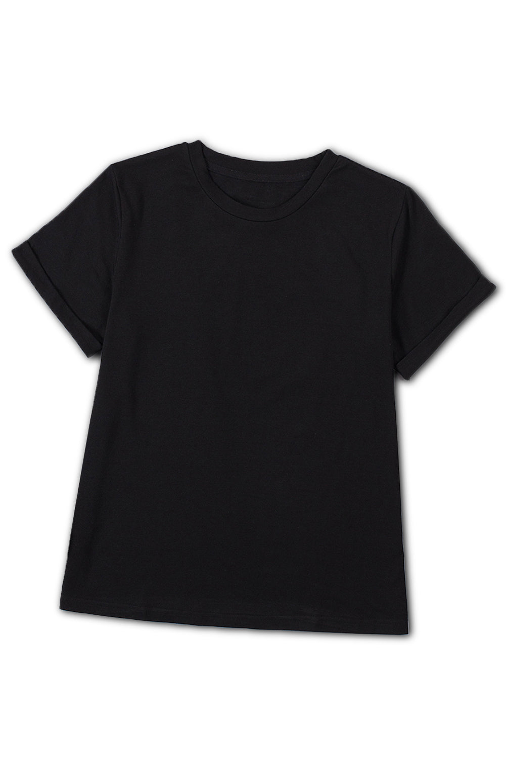 Solid Colour Crew Neck Tee | Black