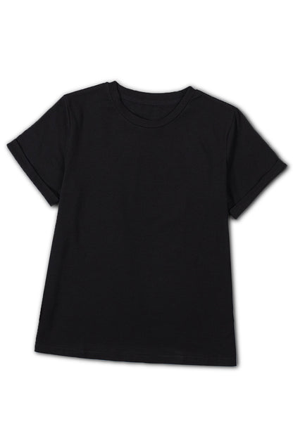 Solid Colour Crew Neck Tee | Black