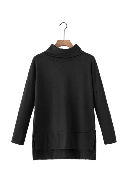 Cowl Neck Shift Tunic Top | Black