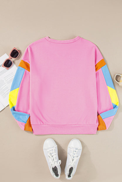 Candy Colourblock French Terry Top | Pink