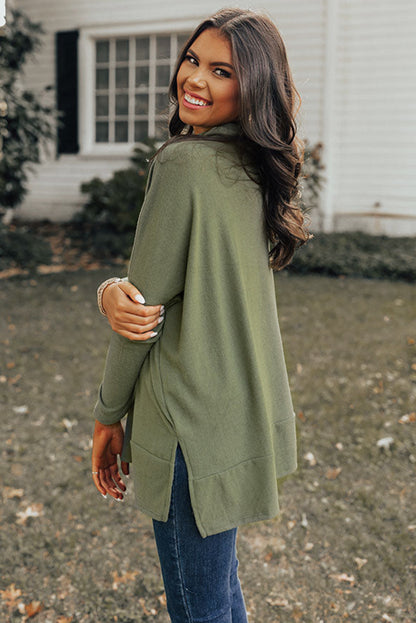 Cowl Neck Shift Tunic Top | Jungle Green