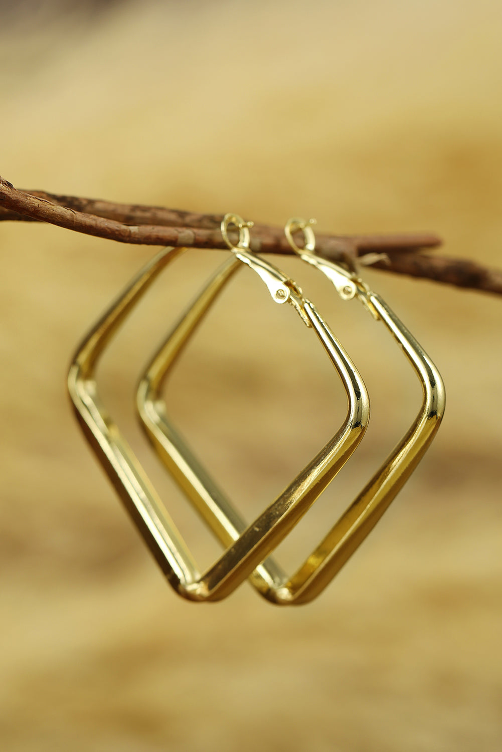 Minimalist Square Hoop Earrings | Gold