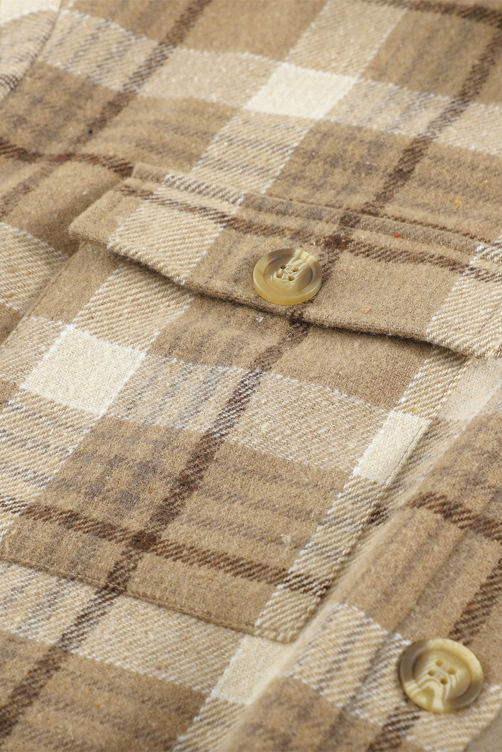 Plaid Shirt Hooded Jacket | Khaki