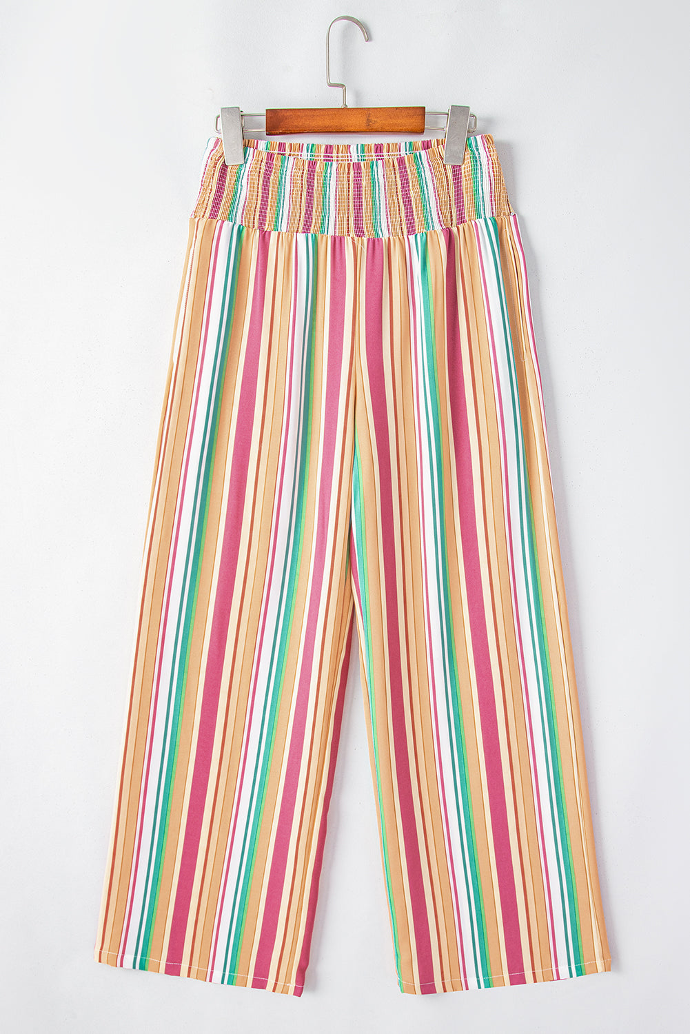 Striped Smocked High Waist Wide Leg Pants | Multicolour