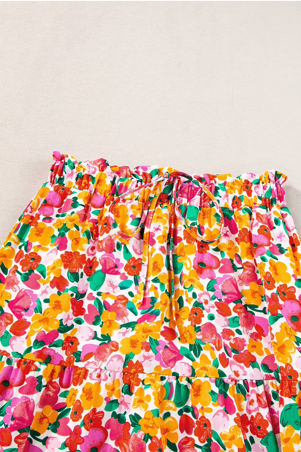 Boho Floral Print Tiered Long Skirt | Yellow