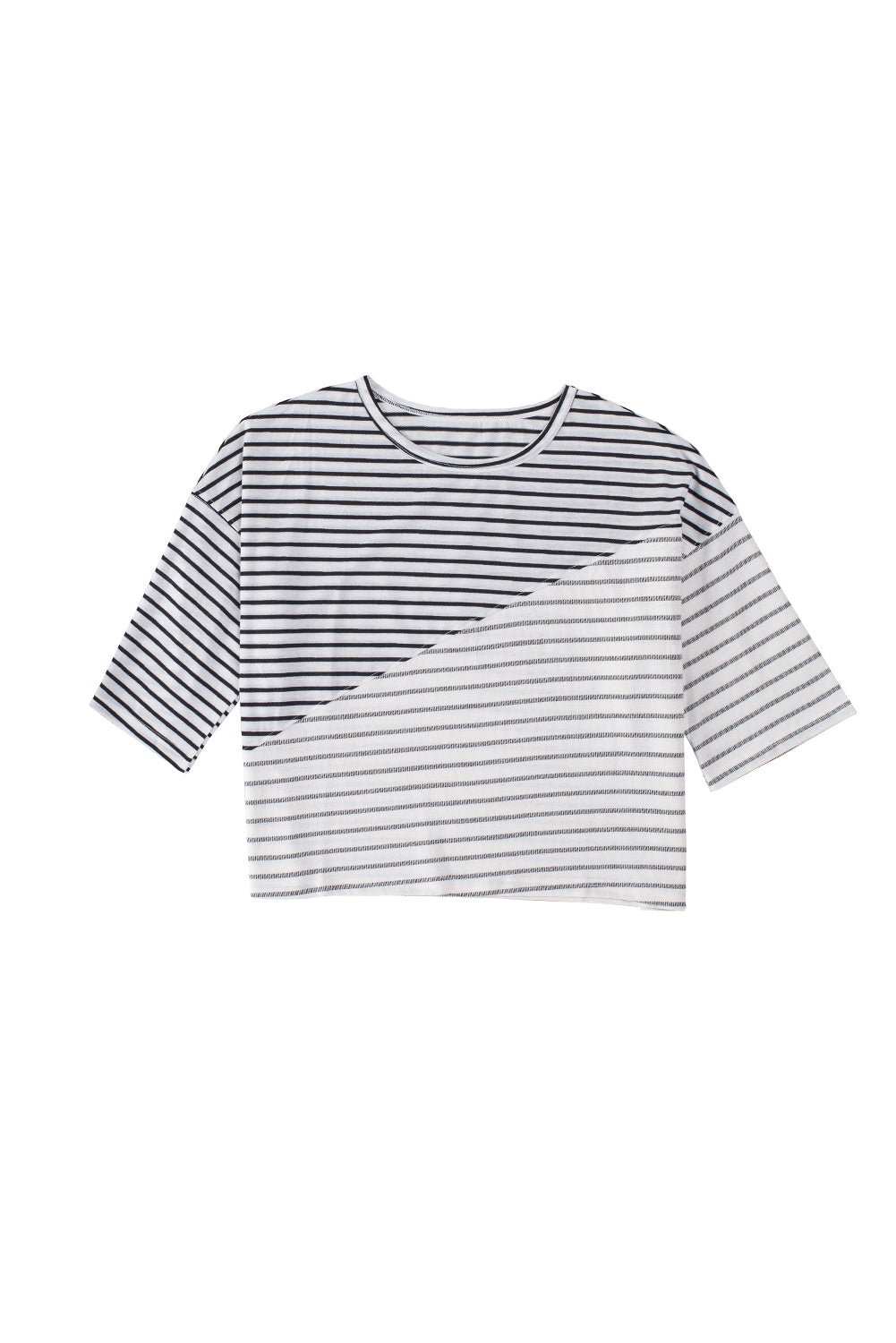 d Patchwork Short Sleeve Top | Stripe