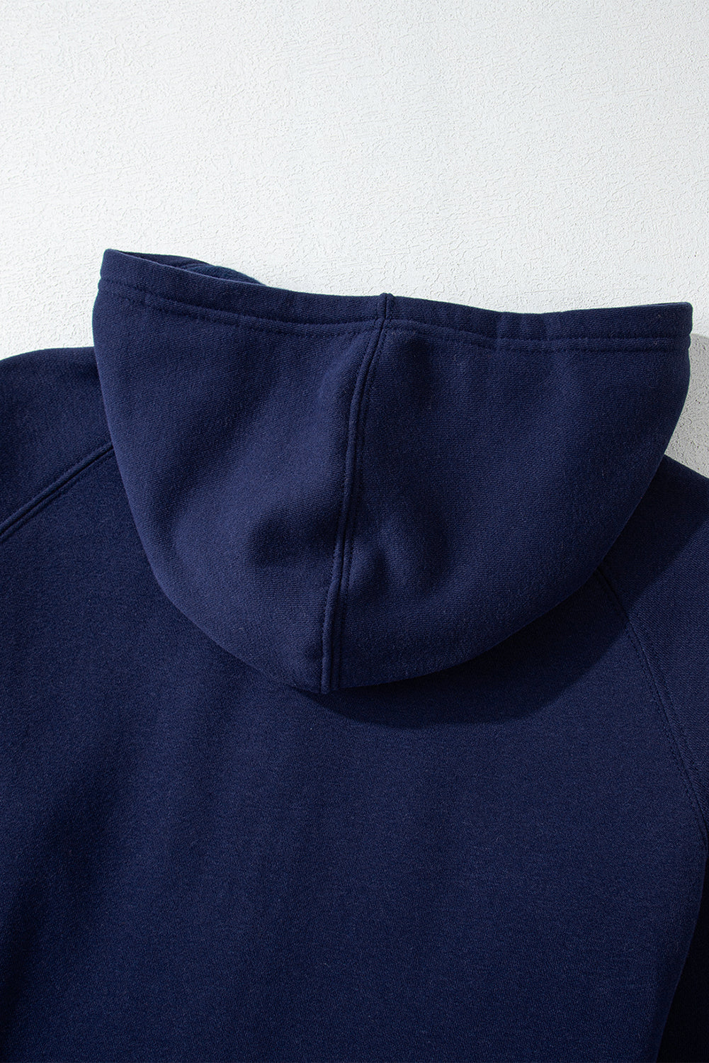 Solid Colour Fleece Lined Zip Up Hoodie | Navy Blue