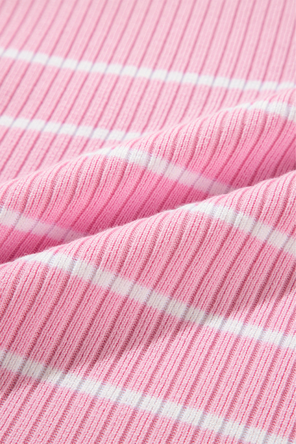 Ribbed Loose Plus T Shirt | Pink Stripe