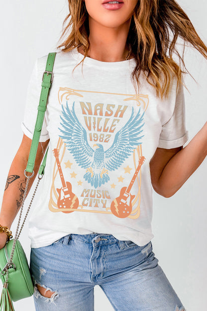 Nashville 1982 Music City Casual T Shirt | White