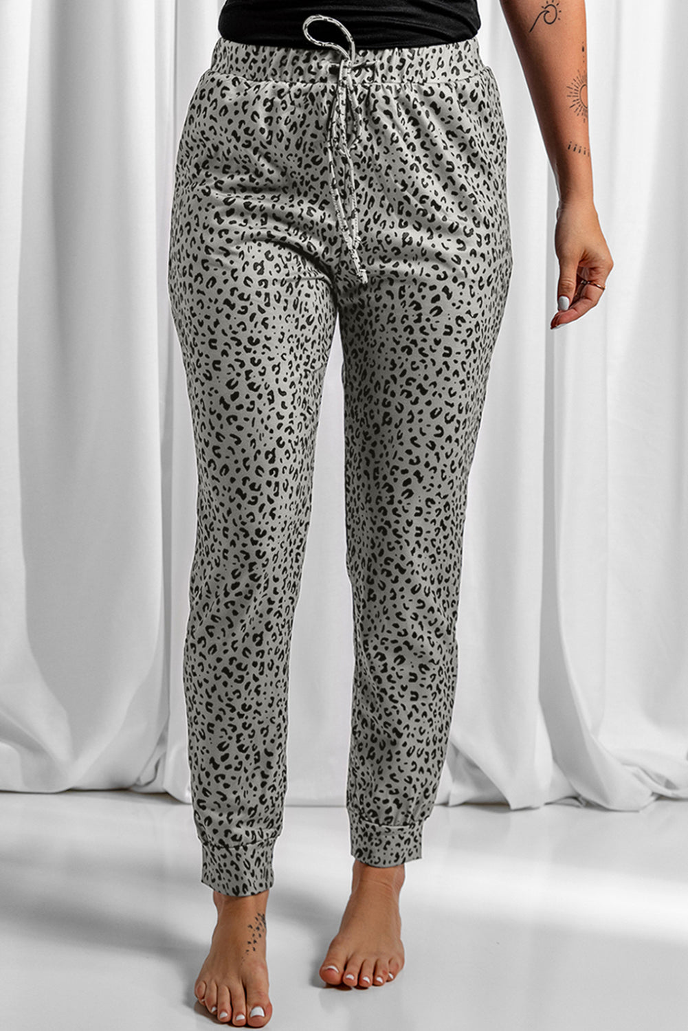 Breezy Leopard Joggers | Khaki