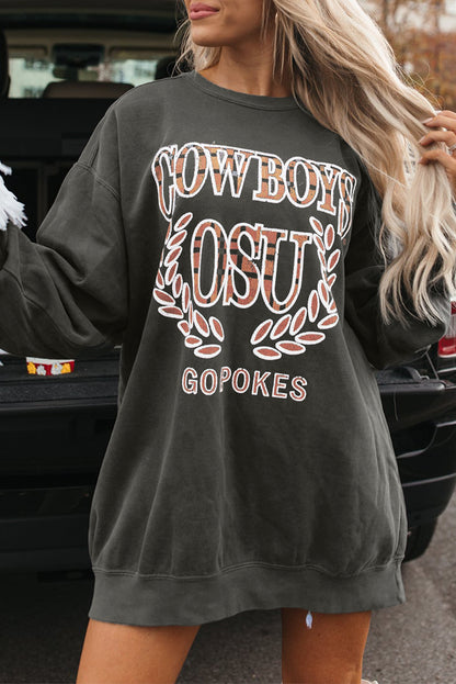 Cowboy Osu Go Pokes Oversized Sweatshirt | Gray