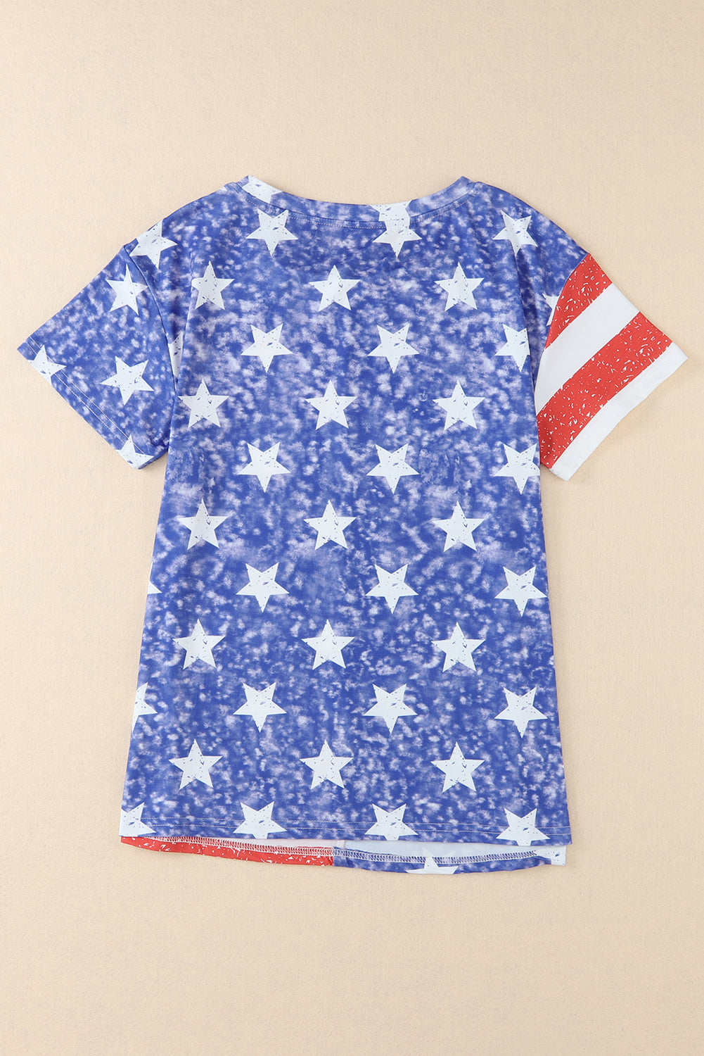 American Flag Print Distressed Crew Neck T Shirt | Stripe