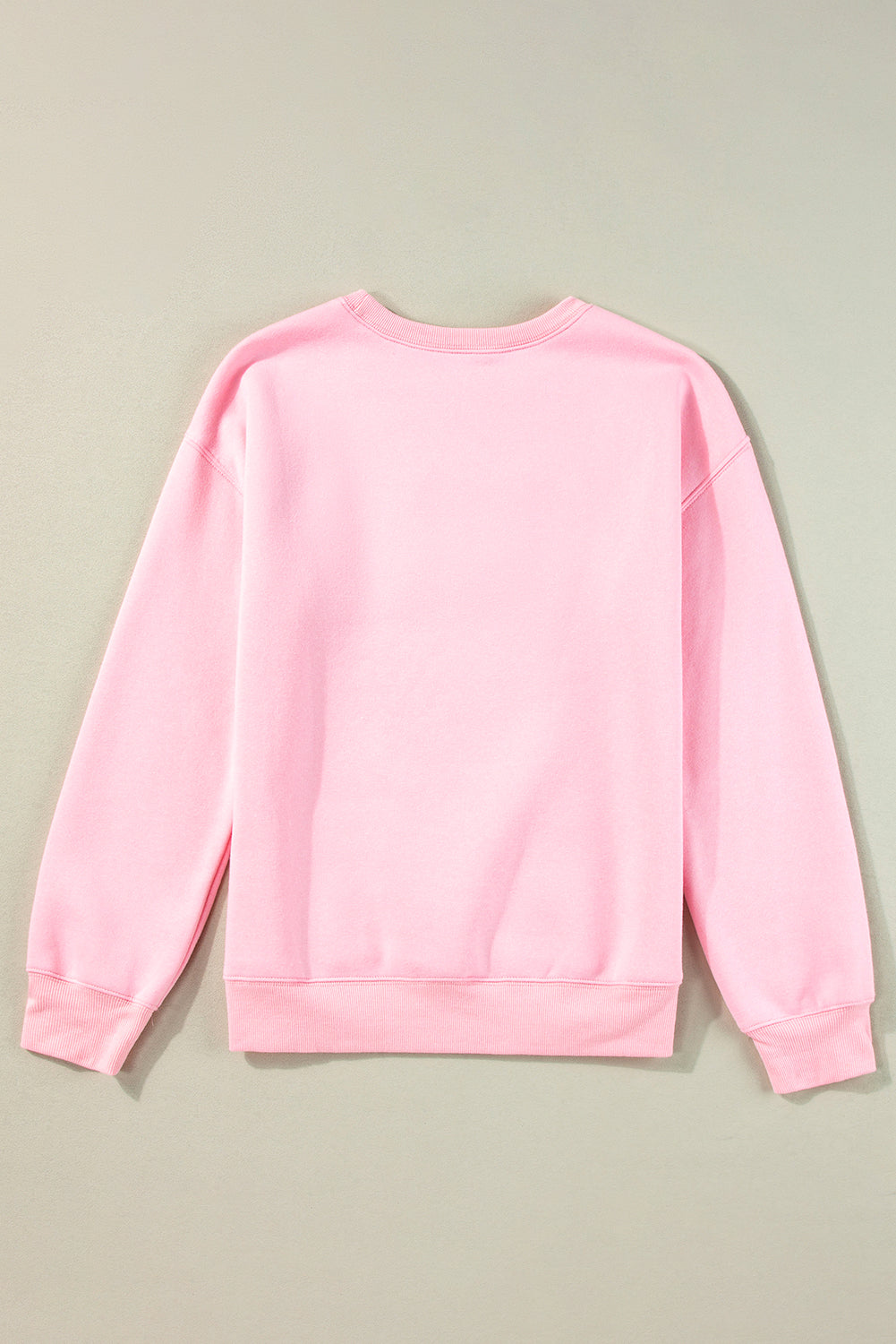 Lover Puff Print Drop Shoulder Pullover Sweatshirt | Pink