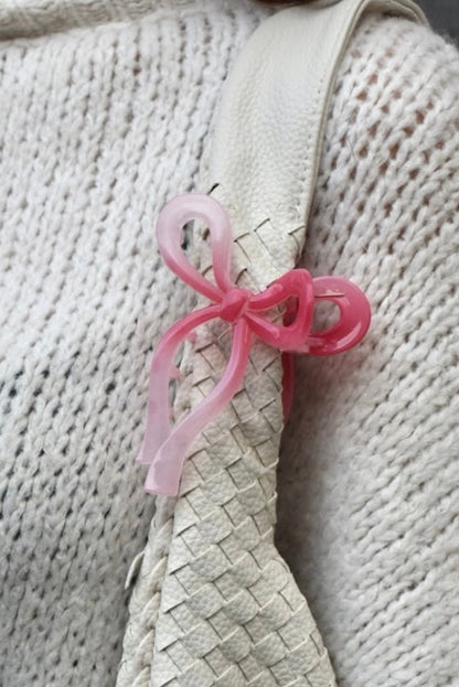 Long Tail Bow Knot Shape Claw Clip | Pink