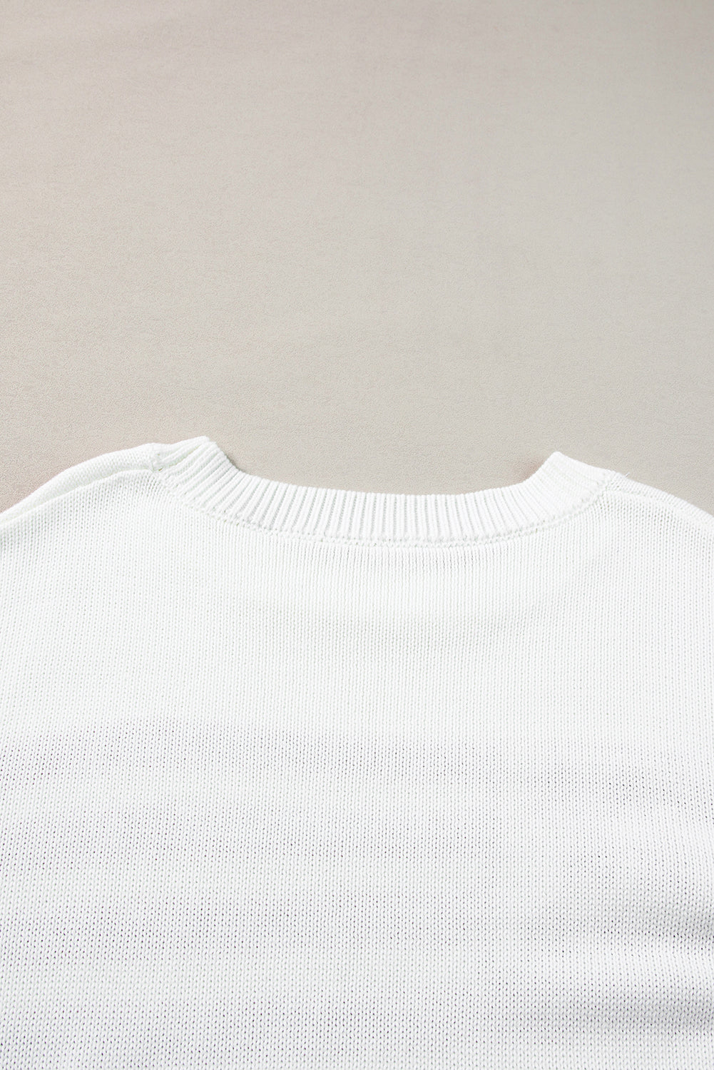 American Flag Cable Knit Drop Shoulder Sweater | White