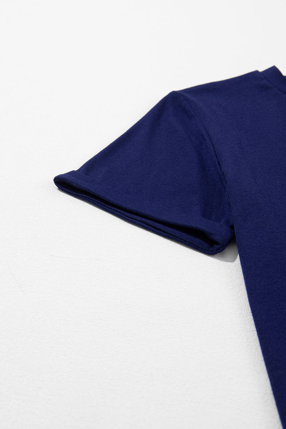 Casual Plain Crew Neck Tee | Blue