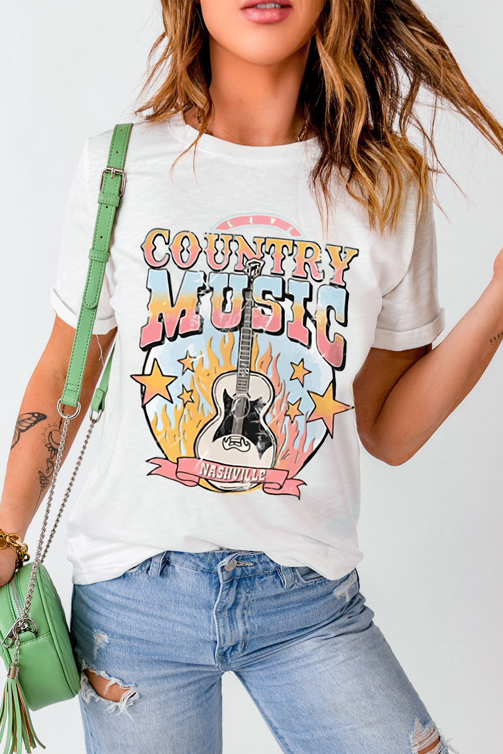 Country Music Nashville Graphic Tee | White