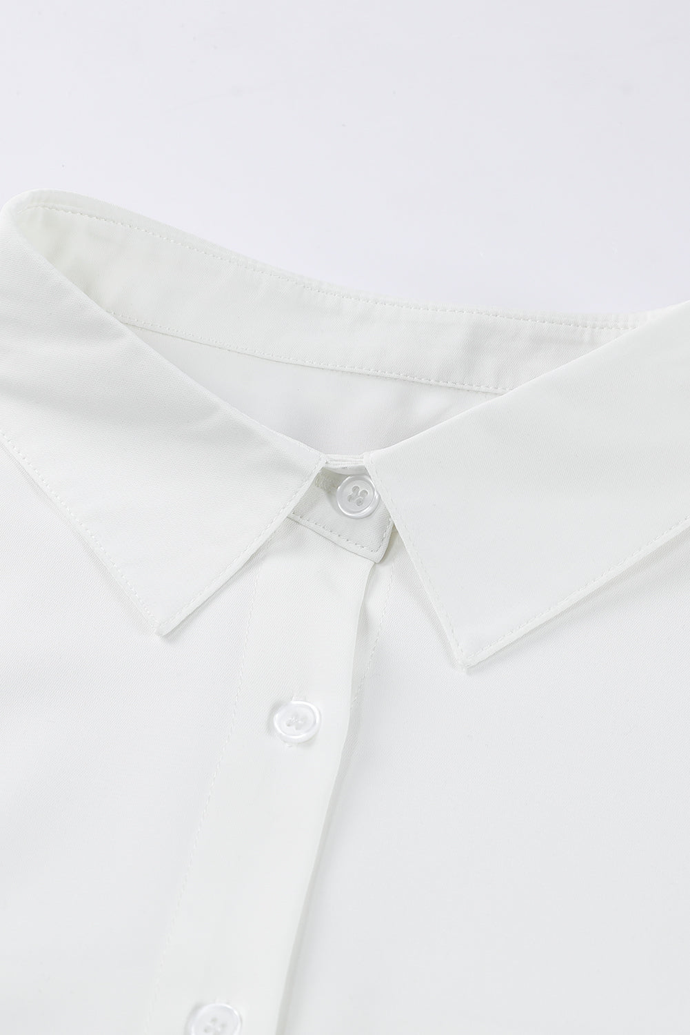 3/4 Puff Sleeve Oversize Shirt | White