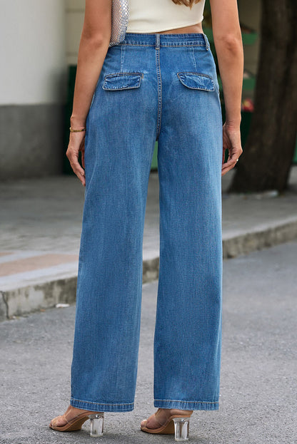 Slouchy Wide Leg Jeans | Blue