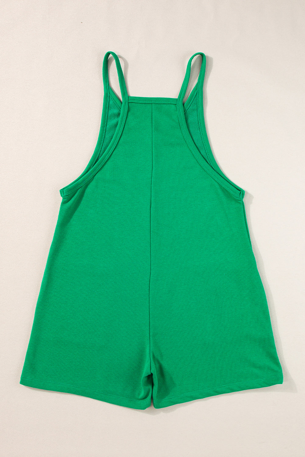 Sleeveless Pocketed V Neck Jersey Romper | Bright Green