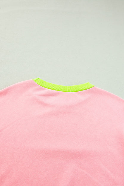 Colourblock Bubble Sleeve Sweatshirt | Pink