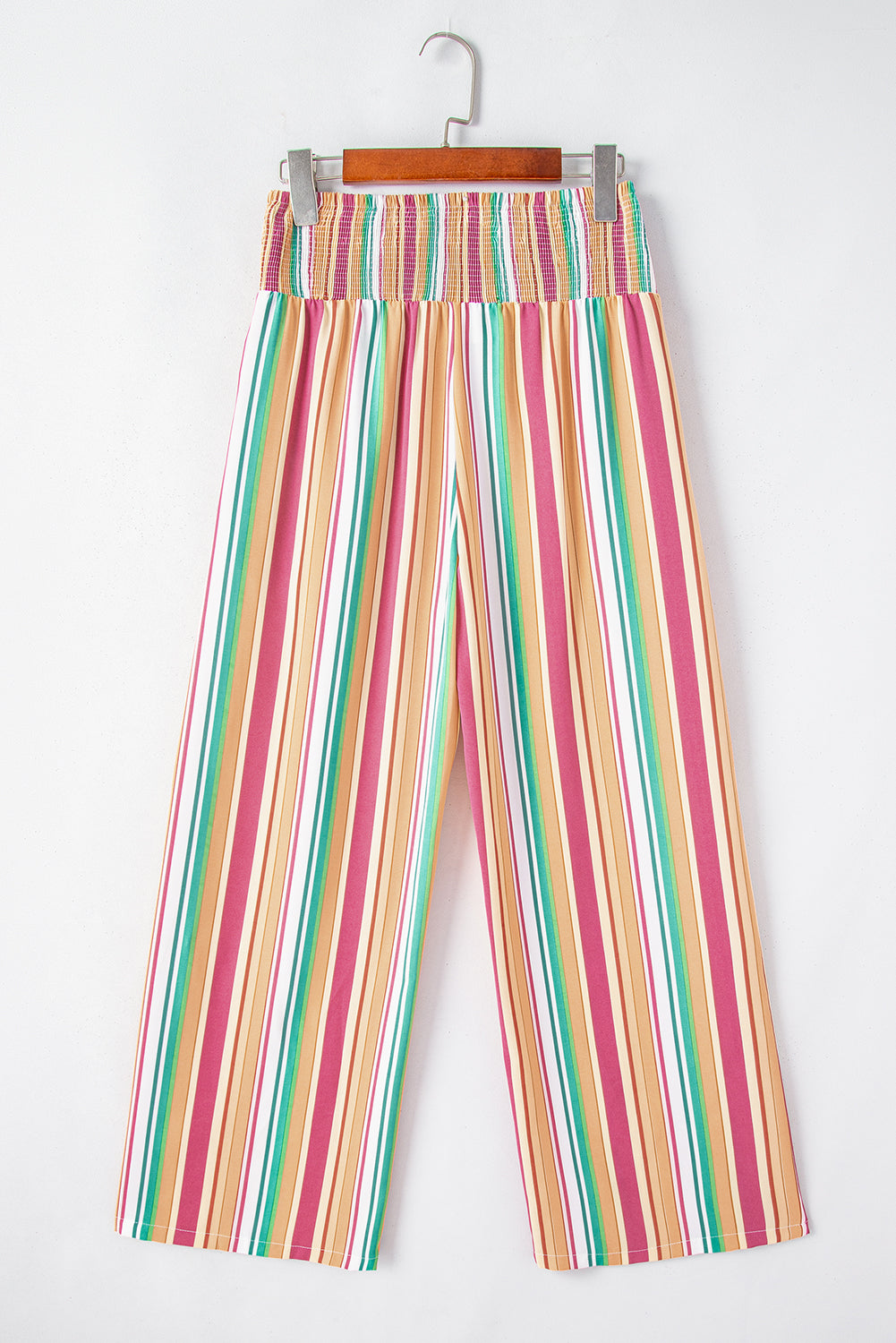 Striped Smocked High Waist Wide Leg Pants | Multicolour